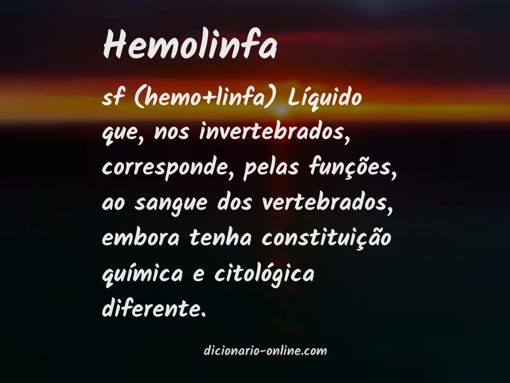 Significado de hemolinfa