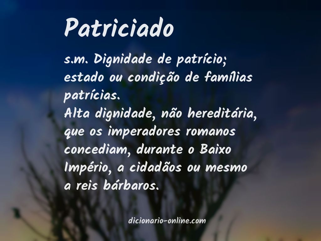 Significado de patriciado