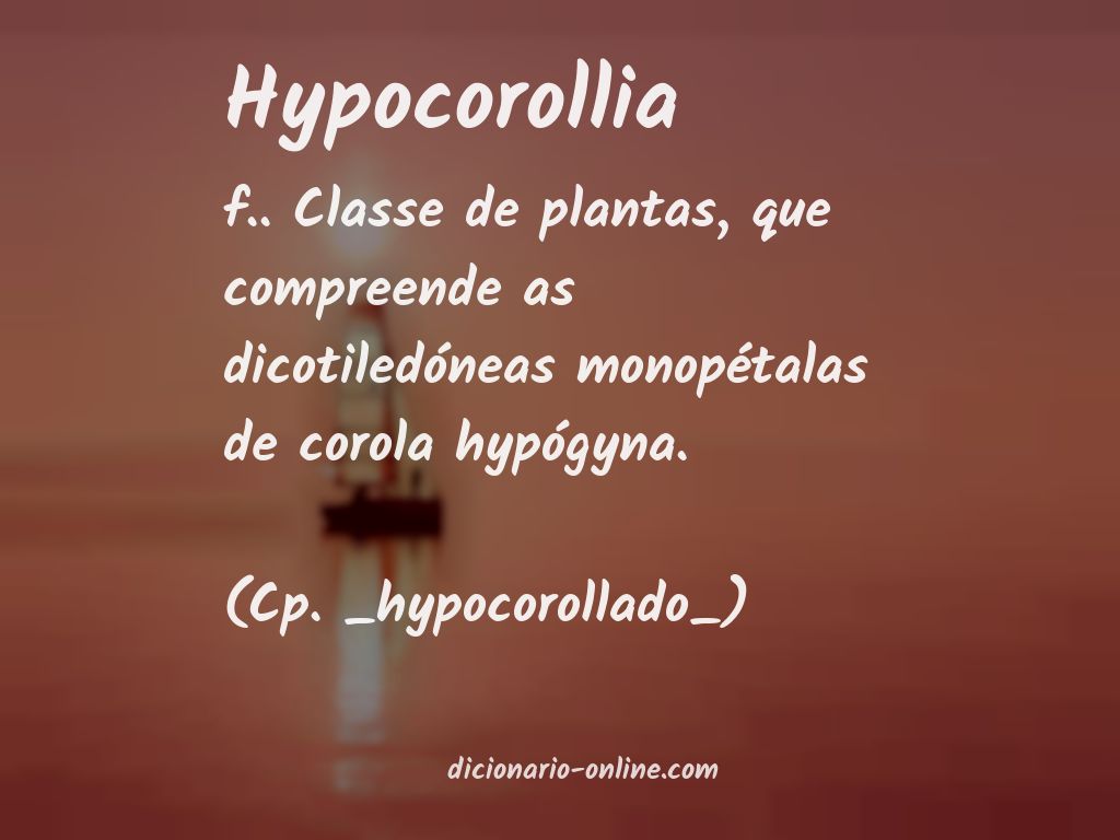 Significado de hypocorollia