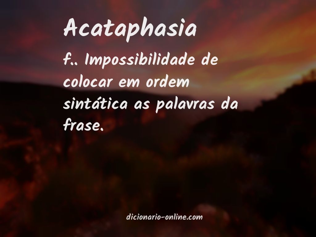 Significado de acataphasia