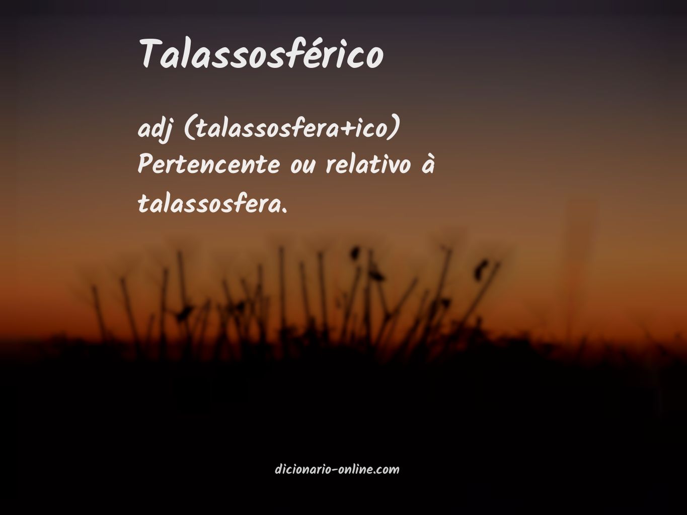 Significado de talassosférico