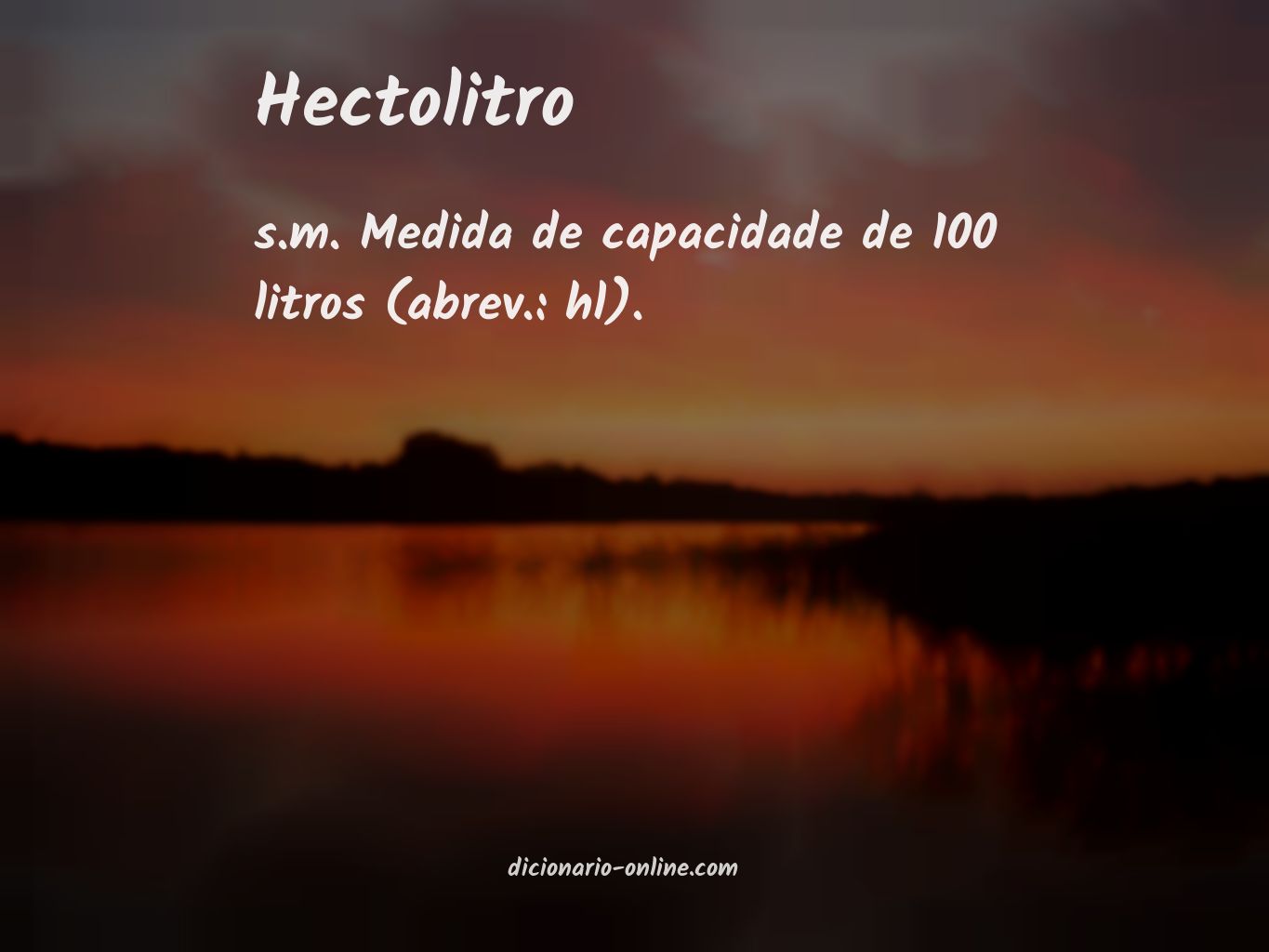 Significado de hectolitro