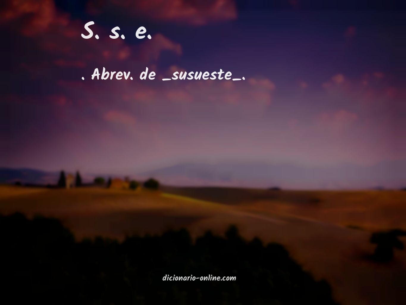 Significado de s. s. e.