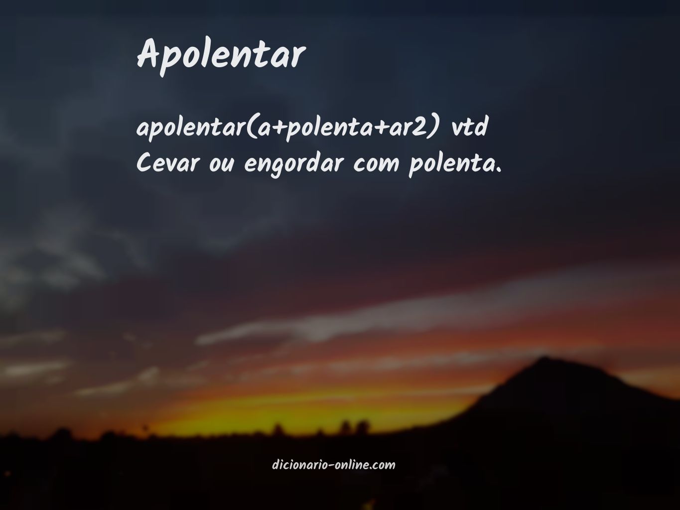 Significado de apolentar