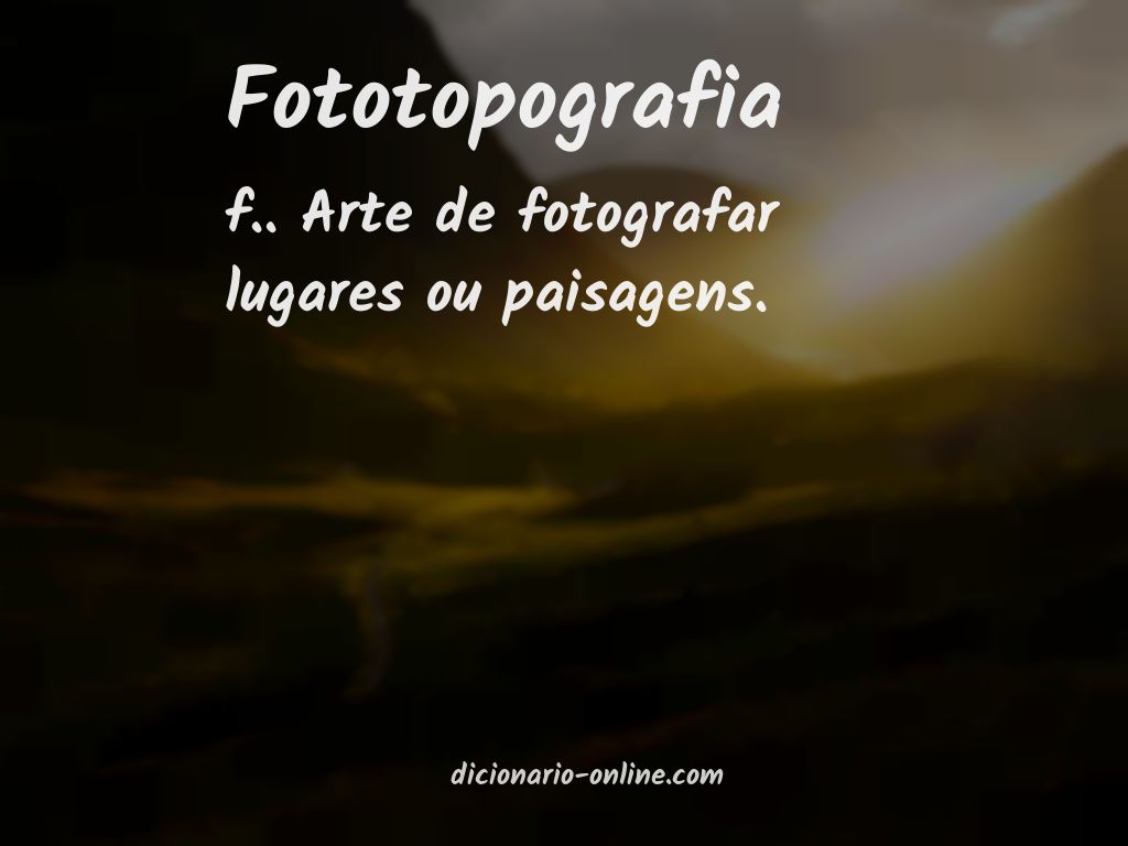 Significado de fototopografia