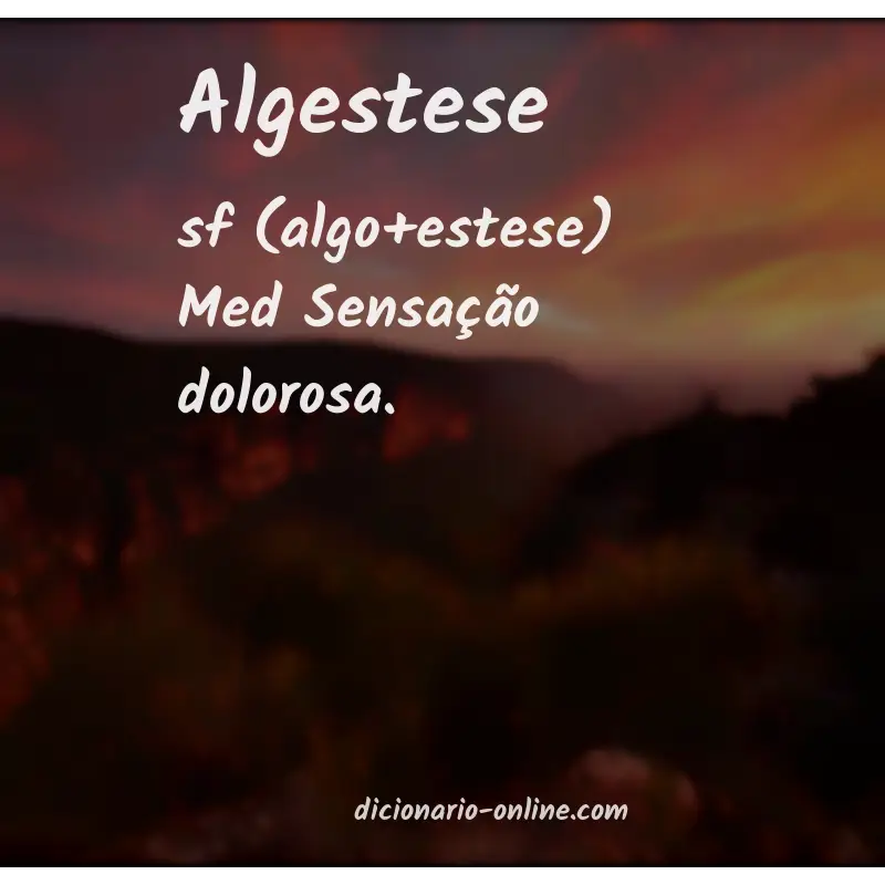 Significado de algestese