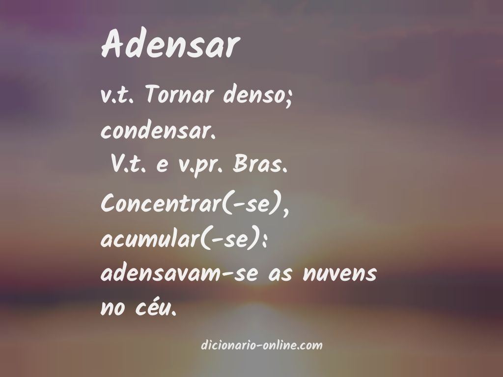 Significado de adensar