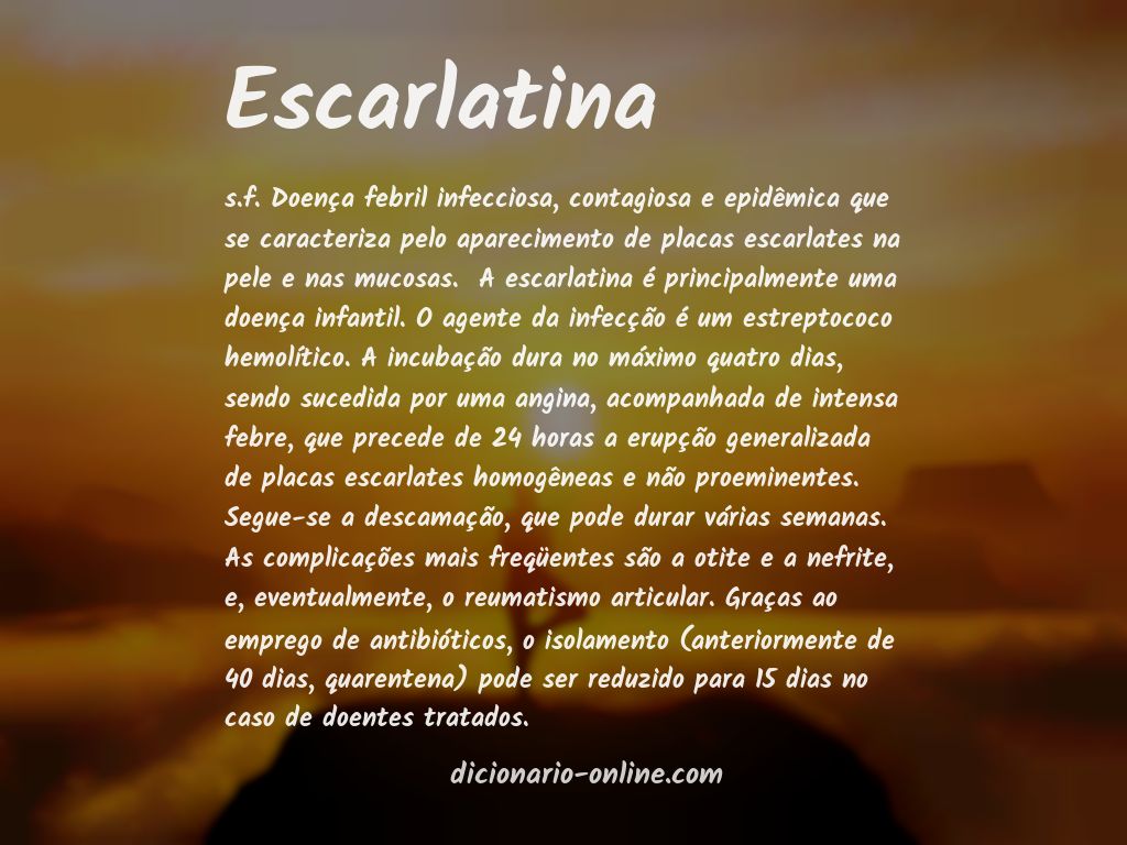 Significado de escarlatina