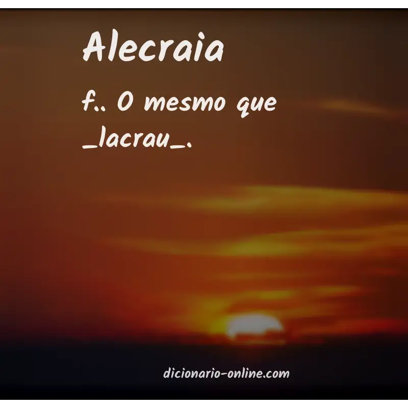 Significado de alecraia