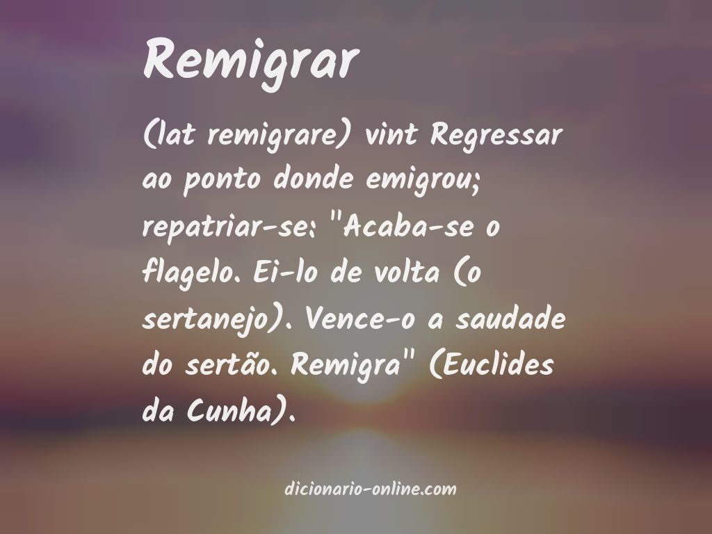 Significado de remigrar