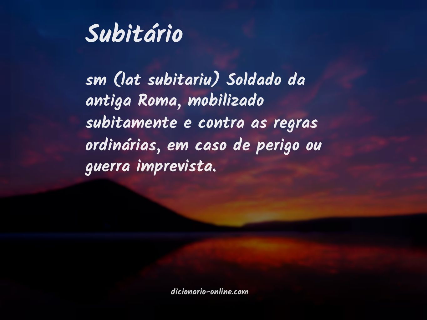 Significado de subitário