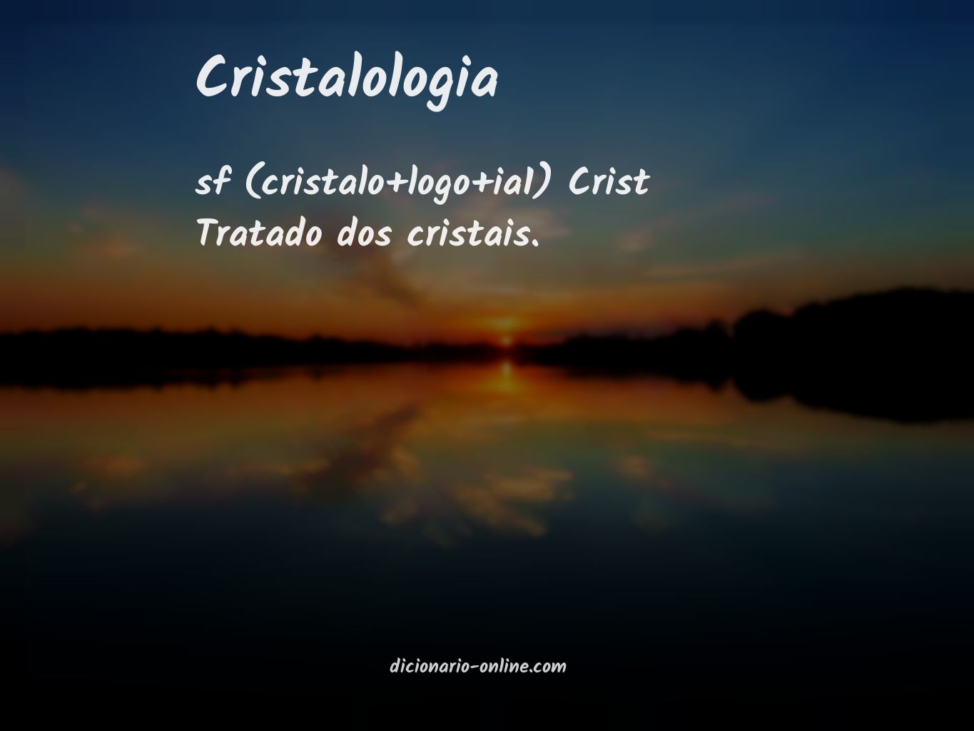 Significado de cristalologia