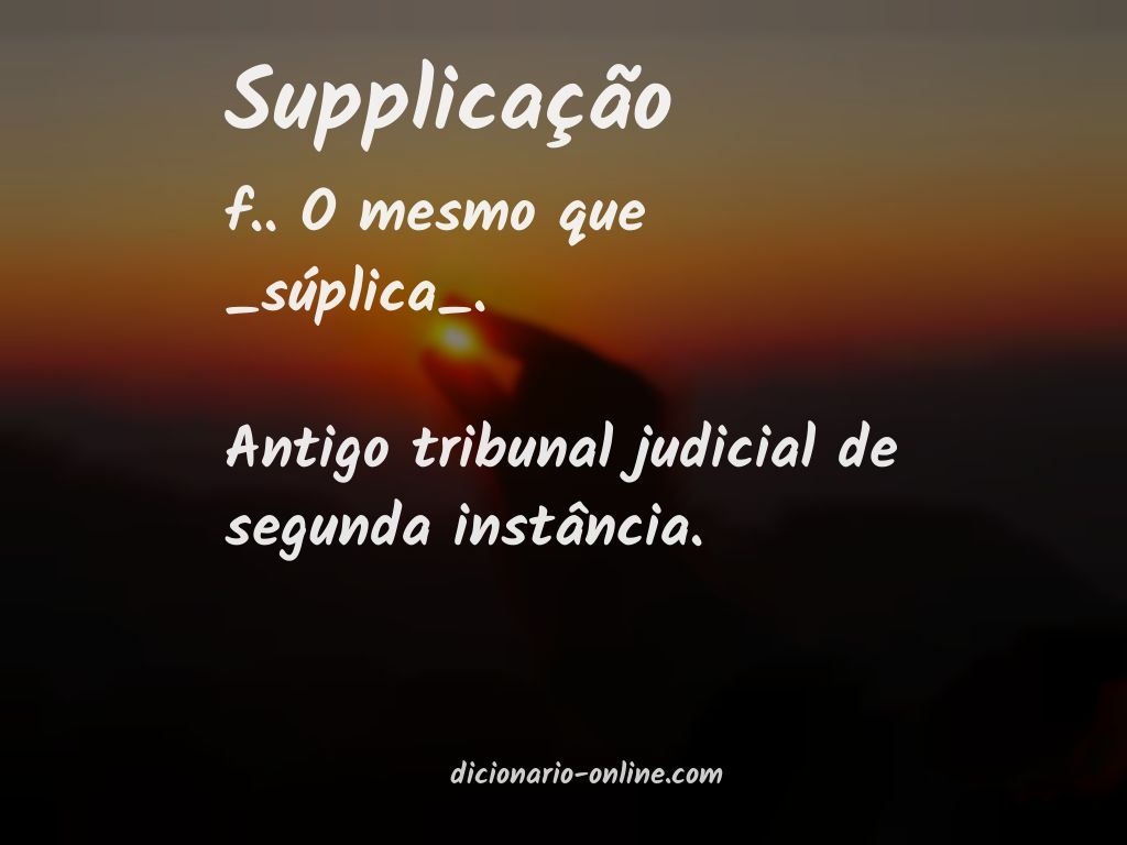 Significado de supplicação