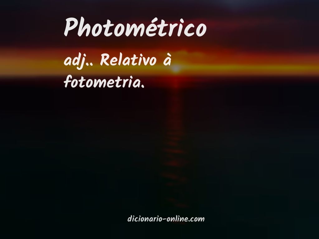 Significado de photométrico