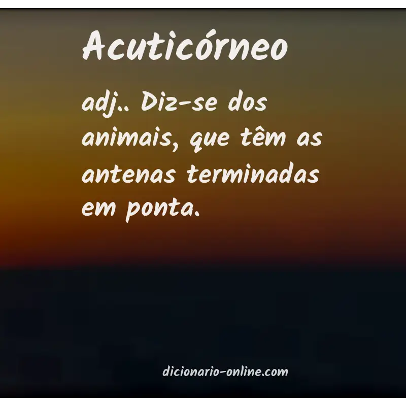 Significado de acuticórneo