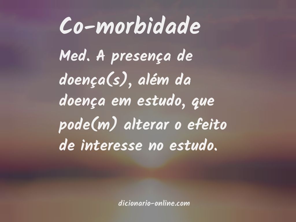 Significado de co-morbidade