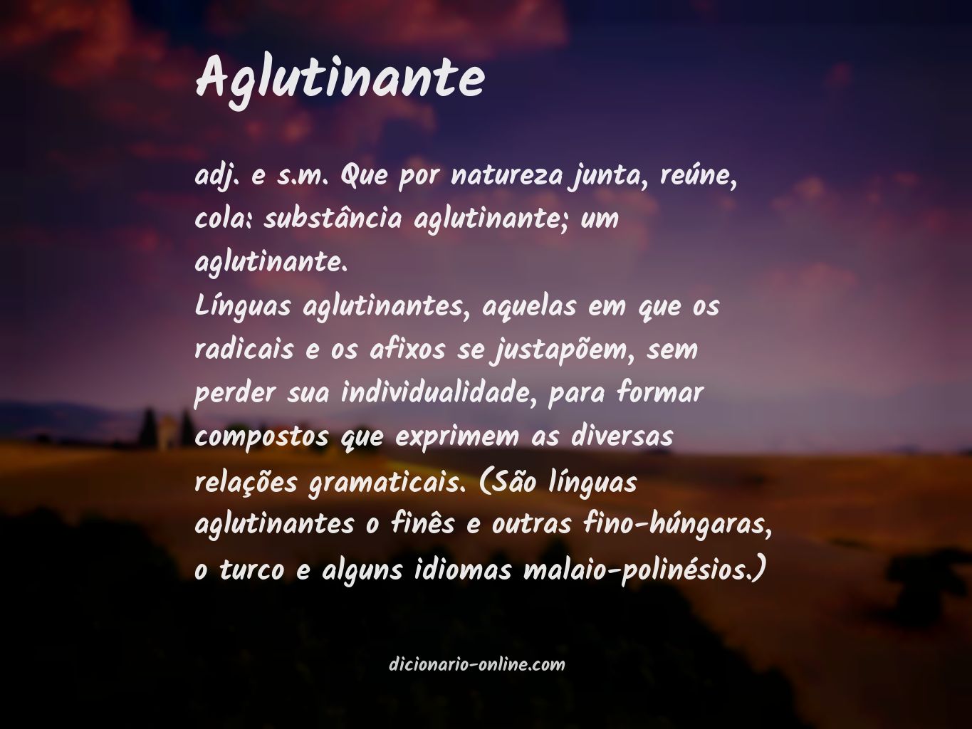 Significado de aglutinante