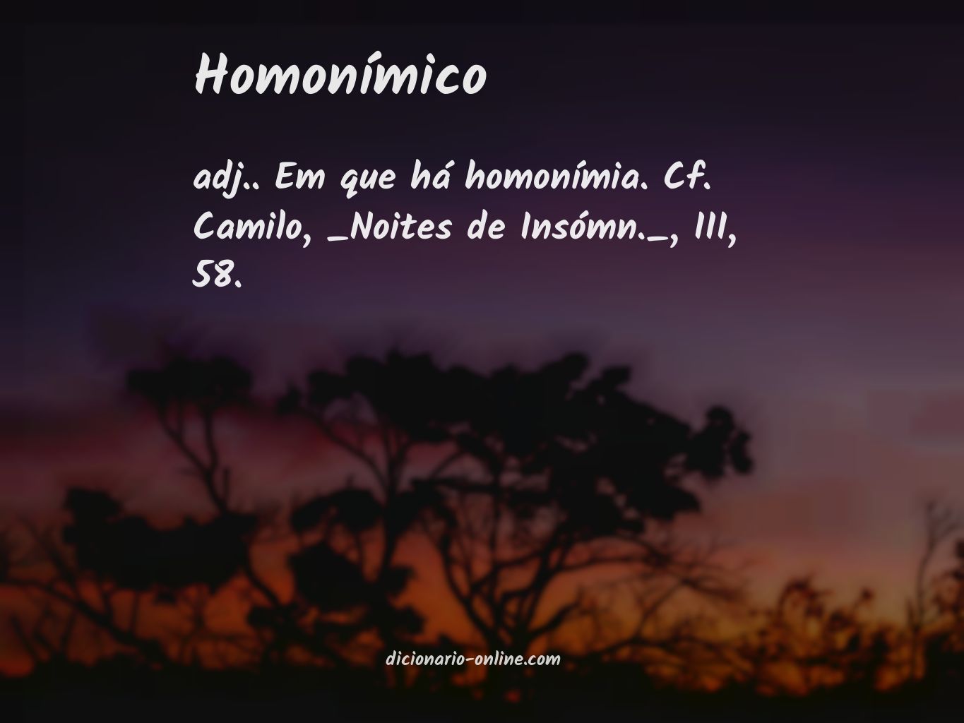 Significado de homonímico