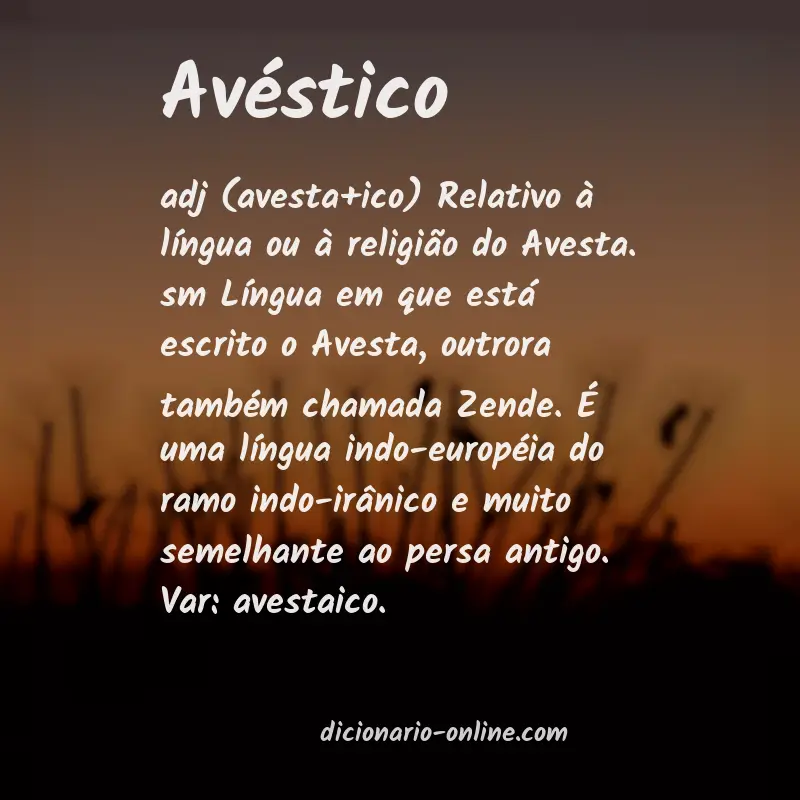 Significado de avéstico