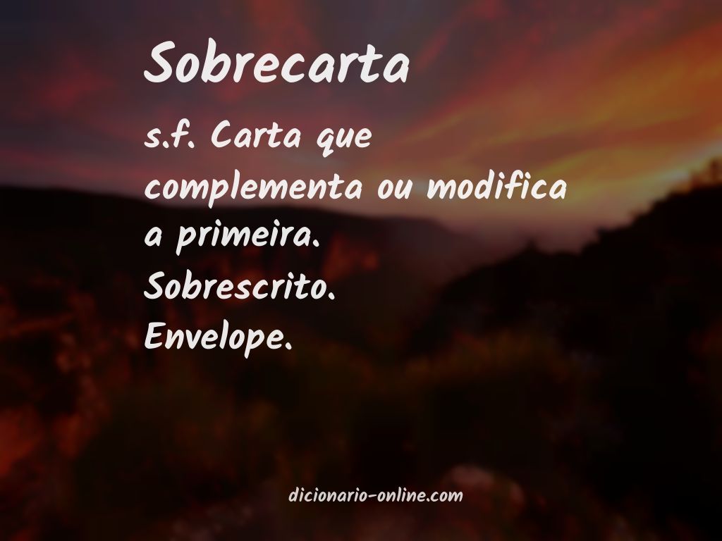 Significado de sobrecarta