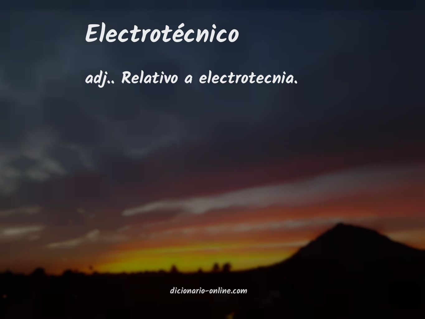 Significado de electrotécnico