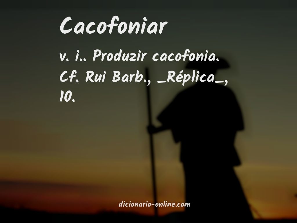 Significado de cacofoniar