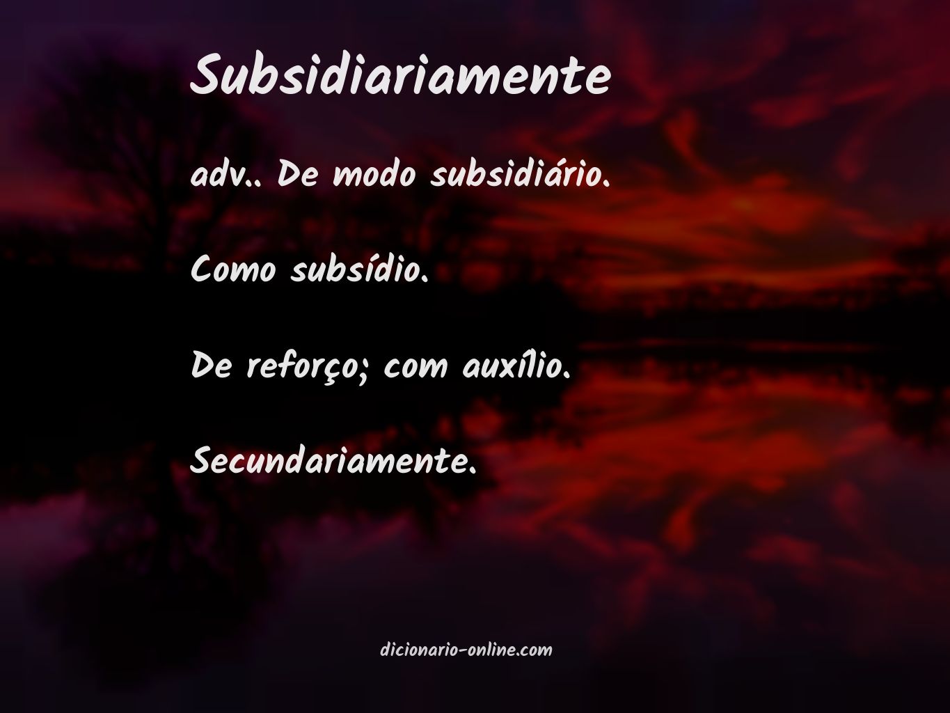 Significado de subsidiariamente