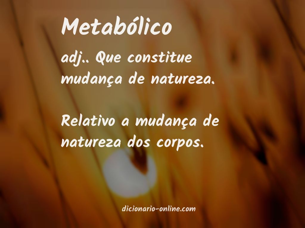 Significado de metabólico