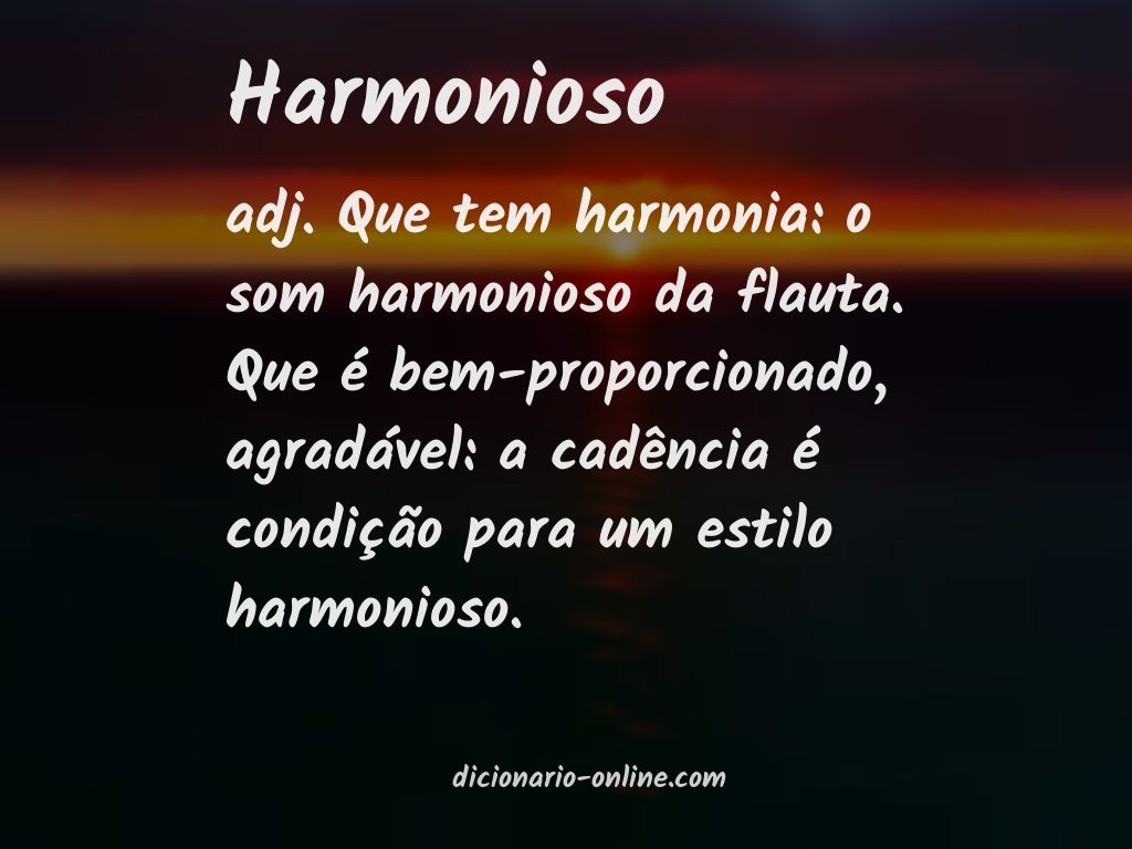 Significado de harmonioso