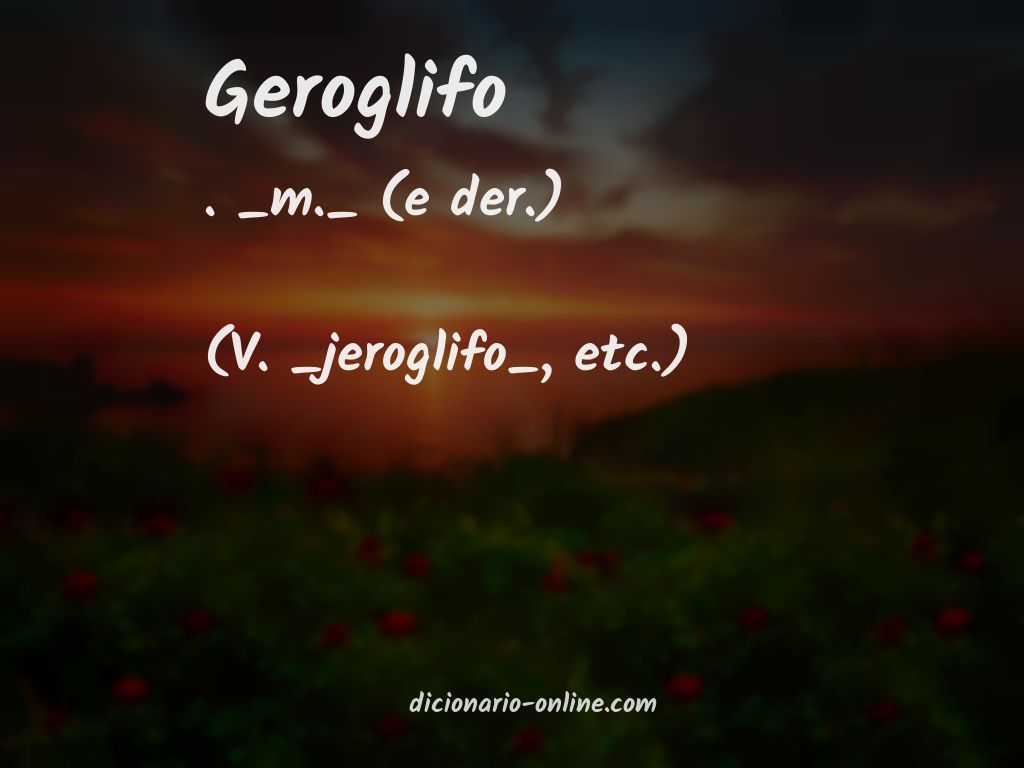 Significado de geroglifo