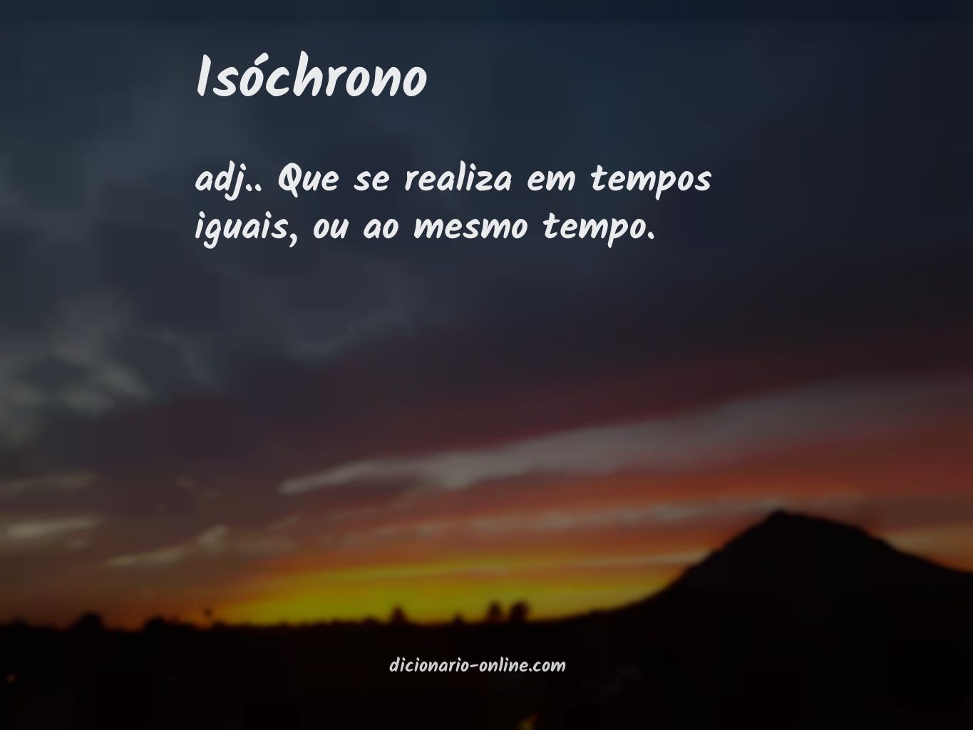 Significado de isóchrono