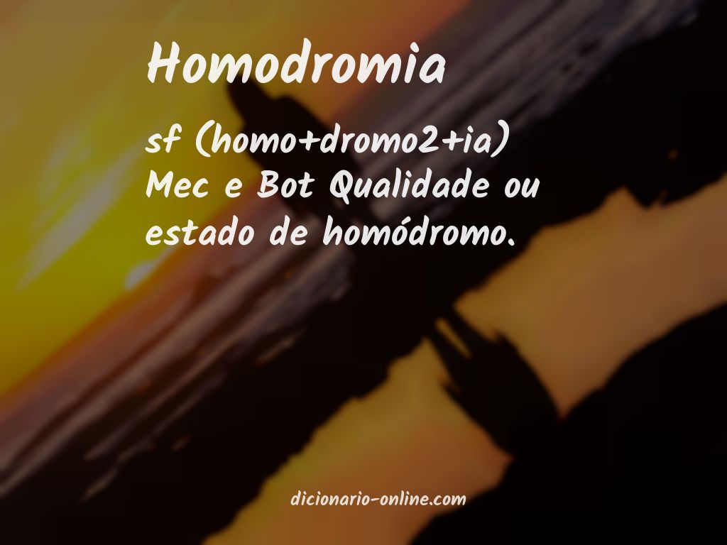 Significado de homodromia