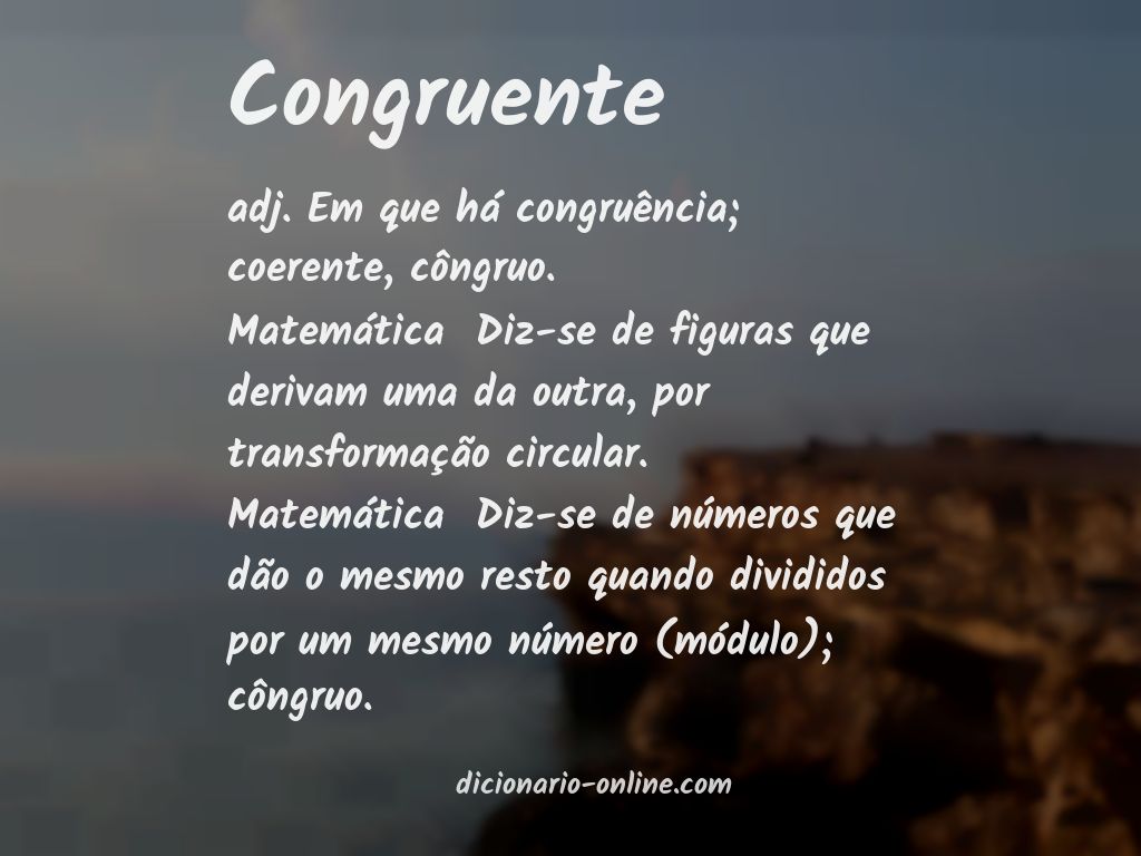 Significado de congruente