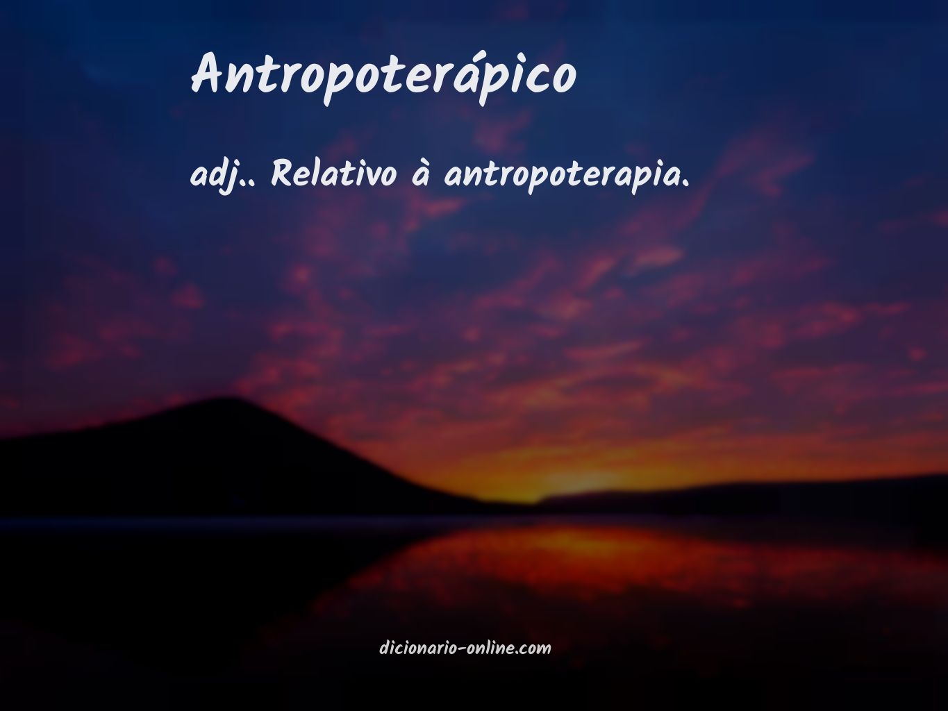 Significado de antropoterápico