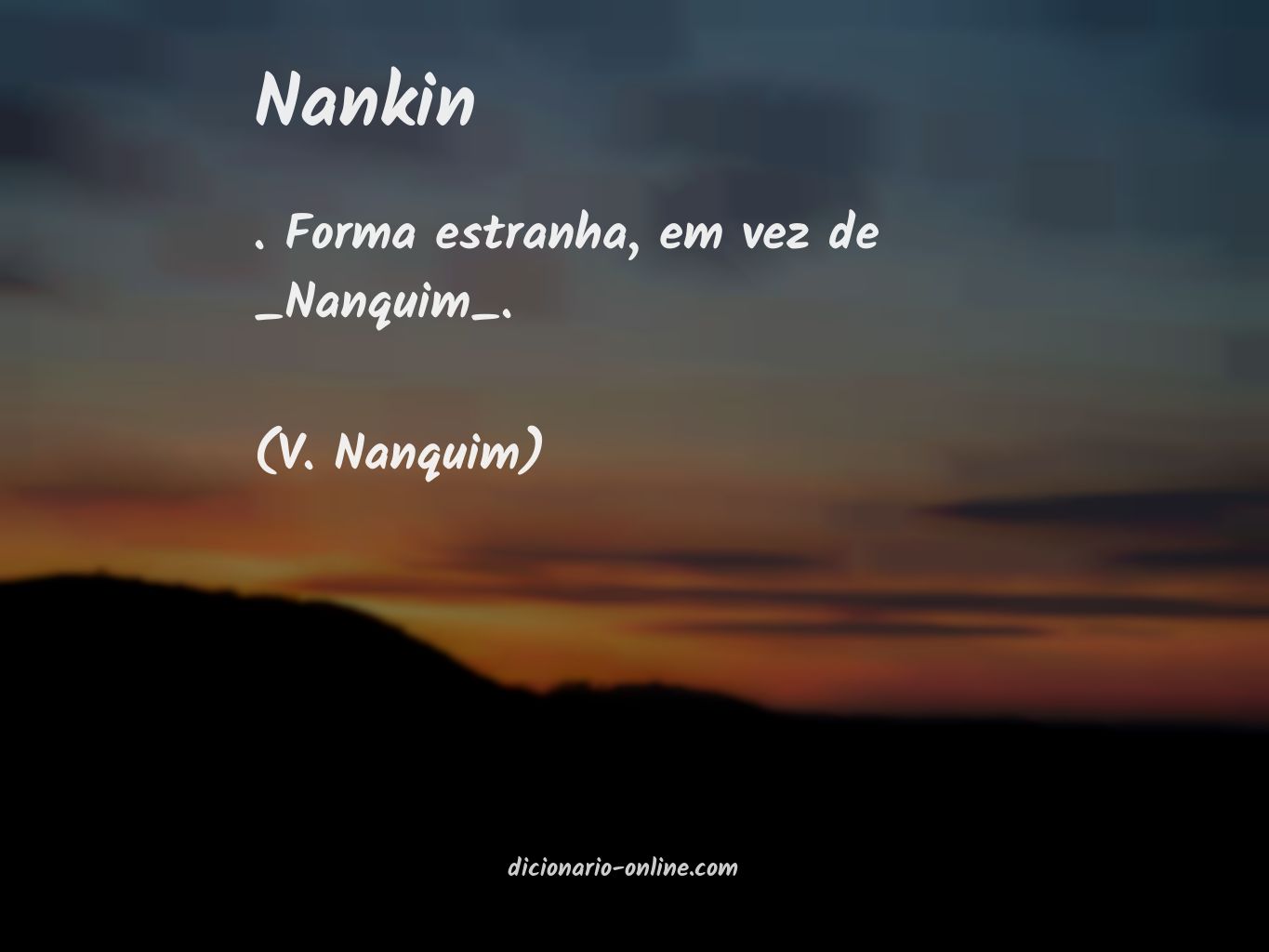Significado de nankin