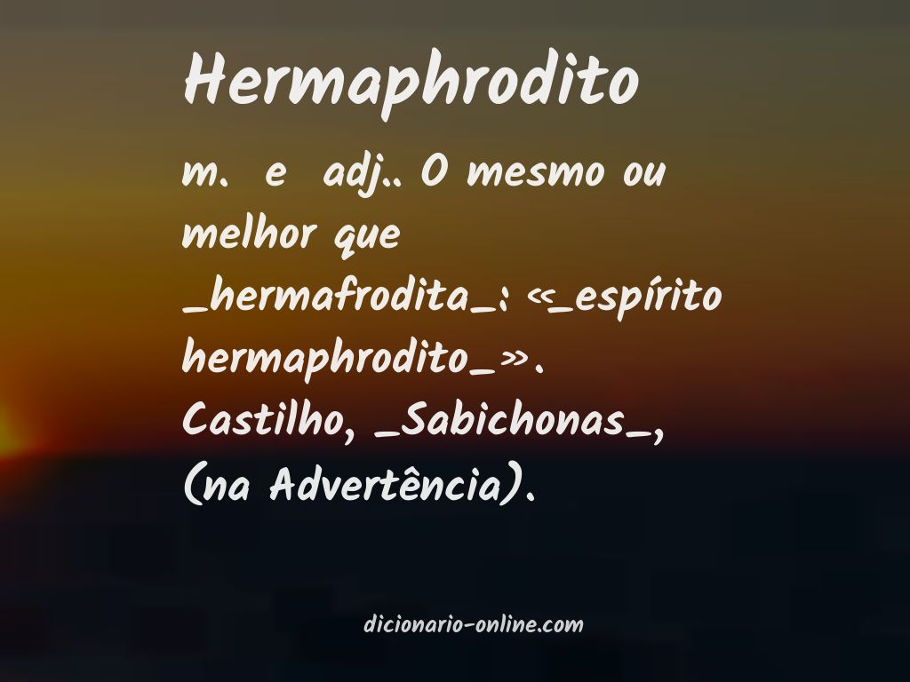 Significado de hermaphrodito