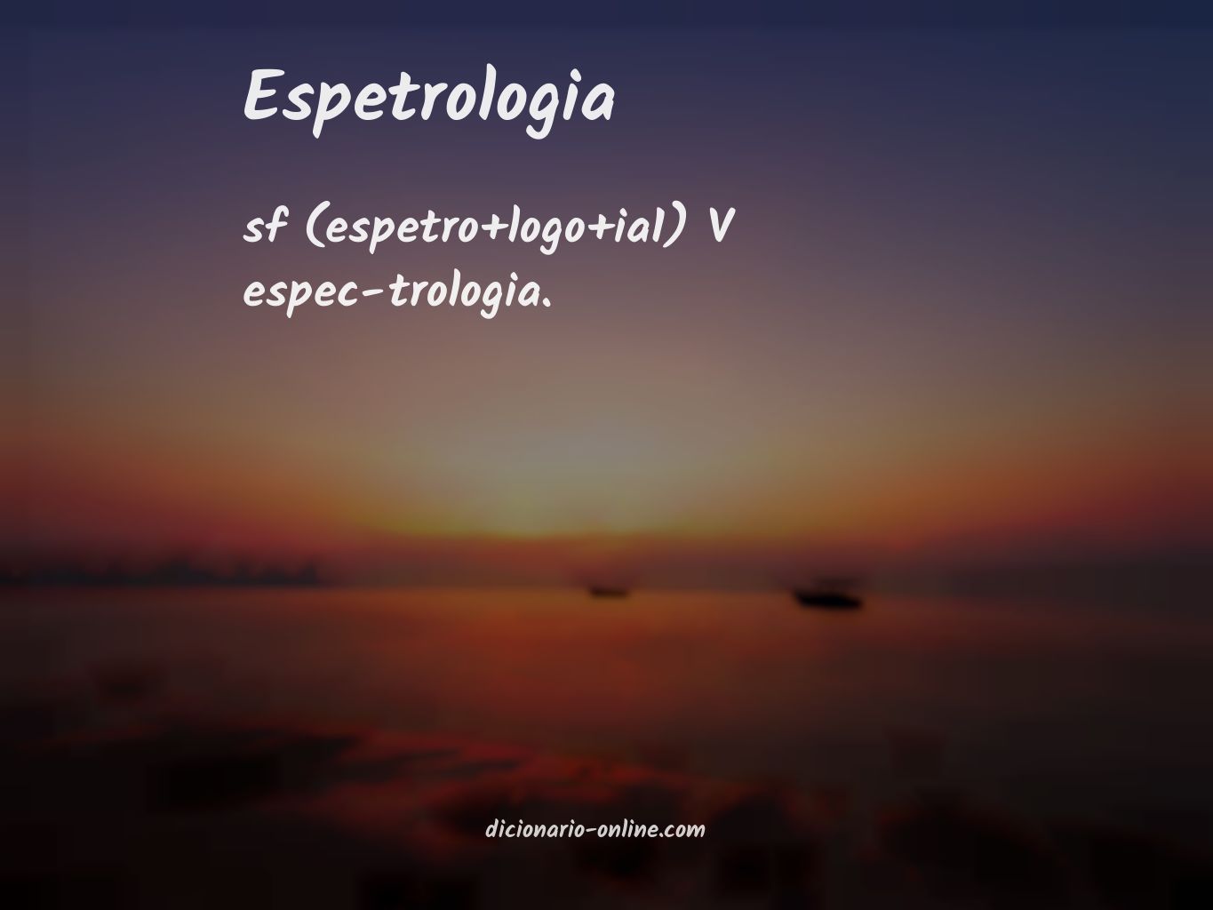 Significado de espetrologia