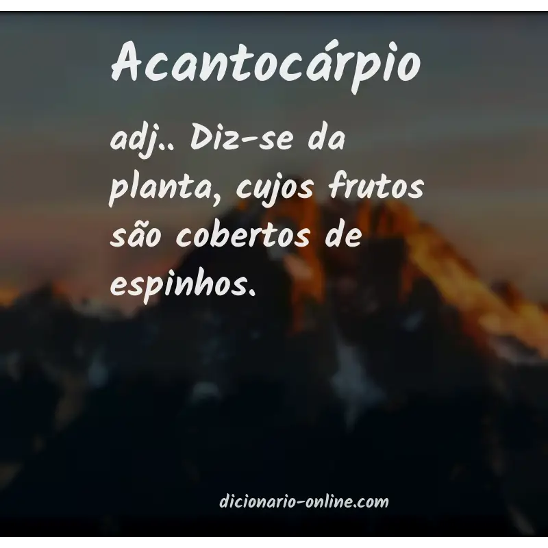 Significado de acantocárpio