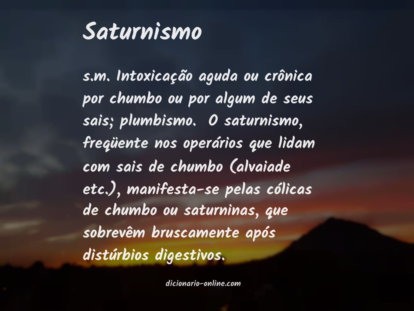 Significado de saturnismo