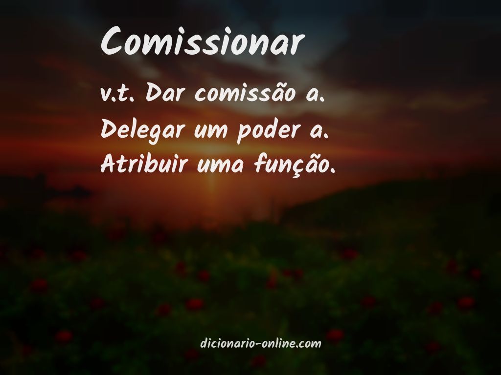 Significado de comissionar