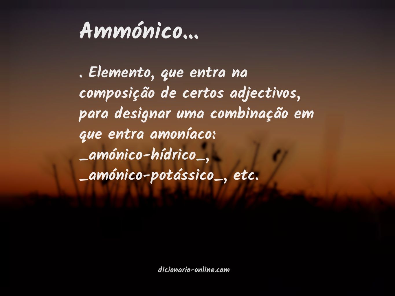 Significado de ammónico...