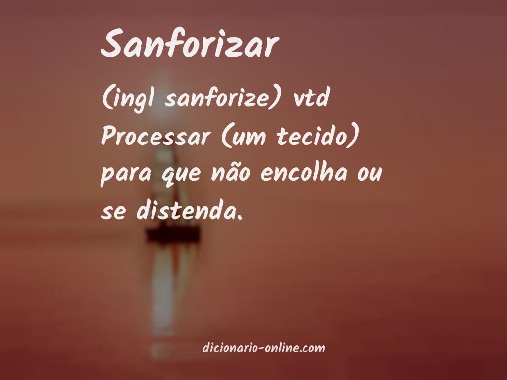 Significado de sanforizar