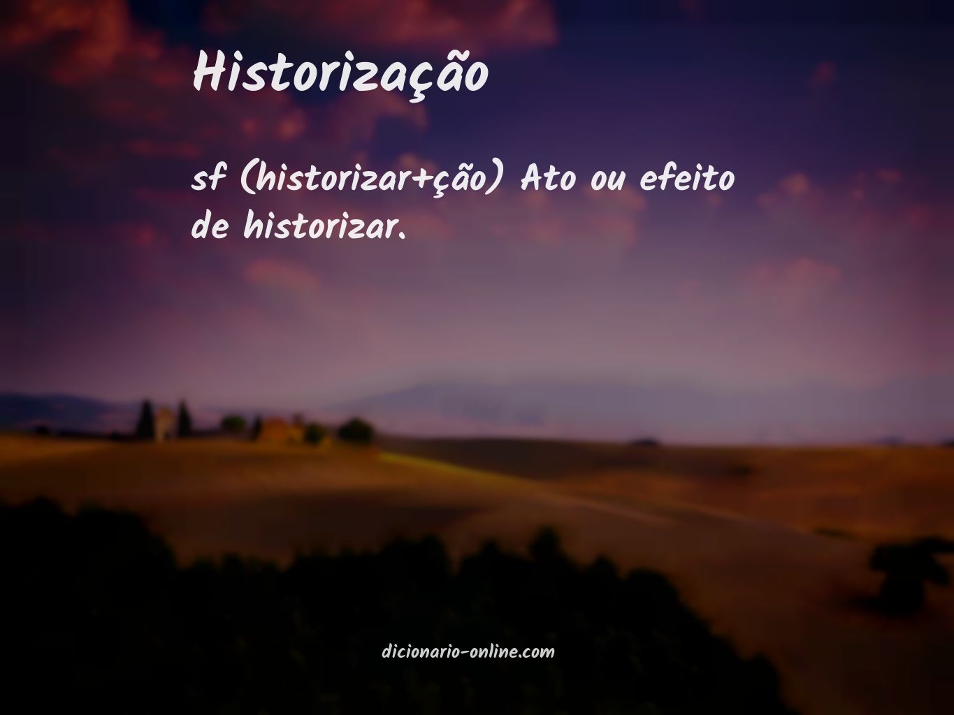 Significado de historização