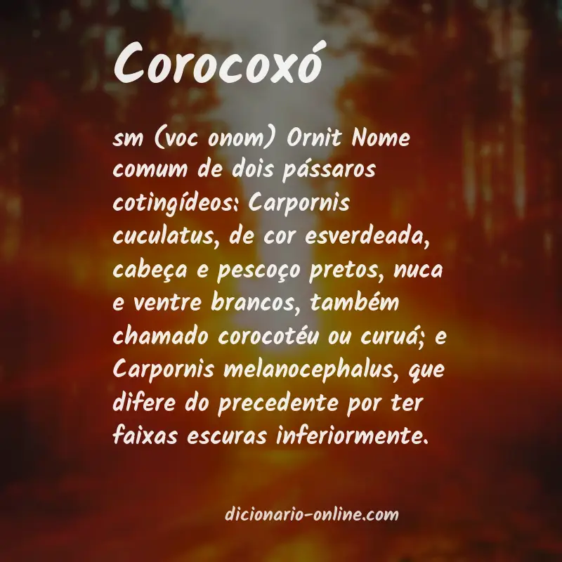 Significado de corocoxó