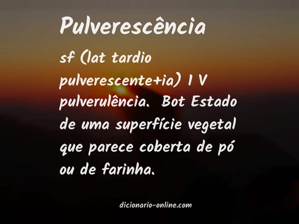 Significado de pulverescência