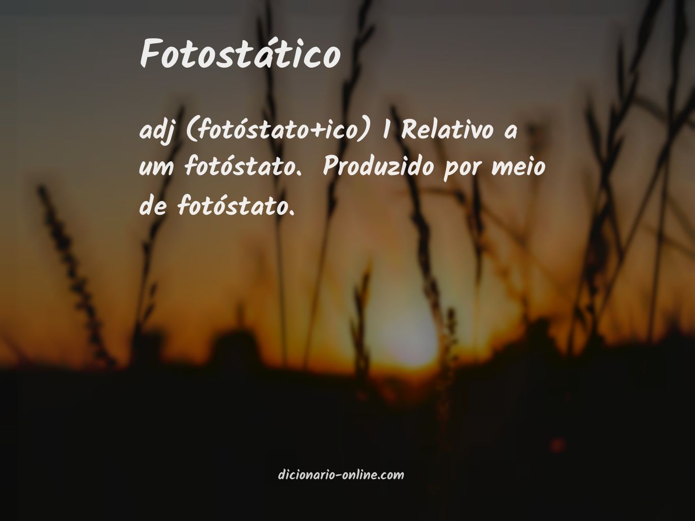 Significado de fotostático