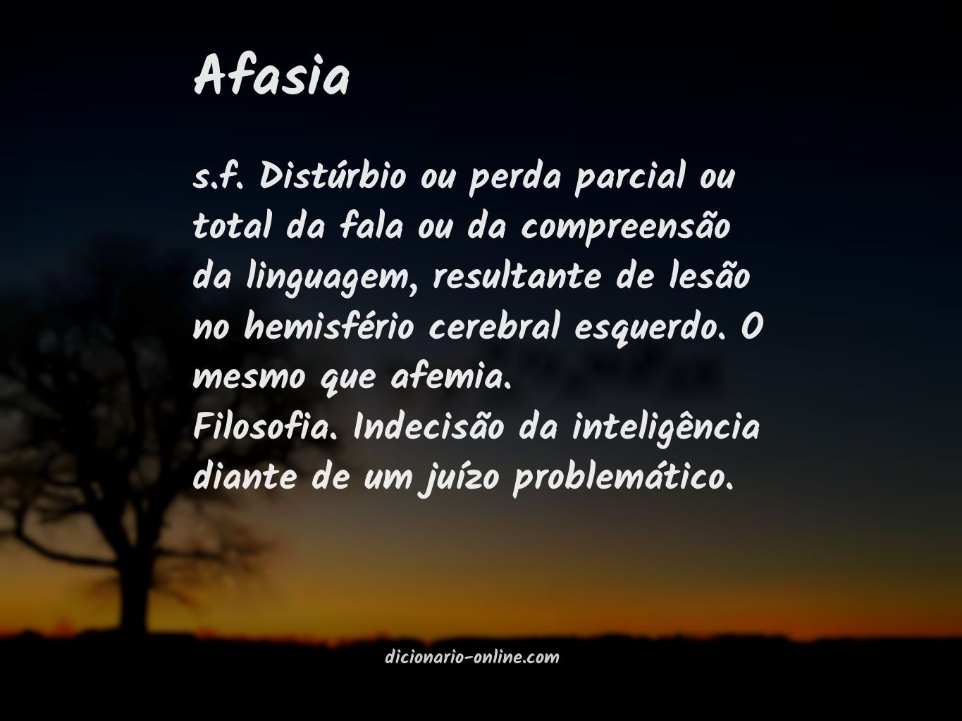 Significado de afasia