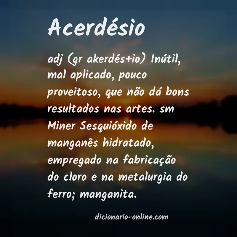Significado de acerdésio