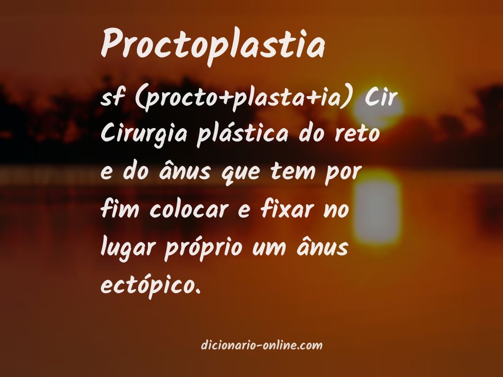 Significado de proctoplastia