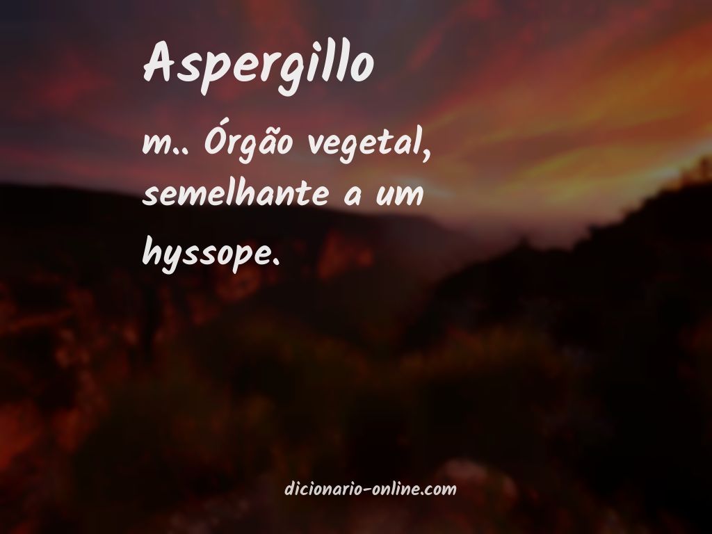 Significado de aspergillo